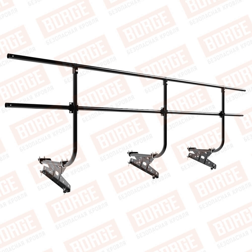 Ограждение кровельное BORGE H-90см, 3м, чёрный (RAL 9005 matt)