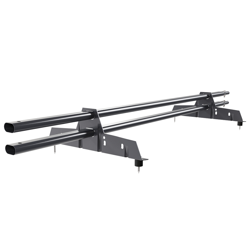 Снегозадержатель трубчатый Русский Рубеж 25х45мм, 1,5м, 2 опоры, серый графит (RAL 7024)