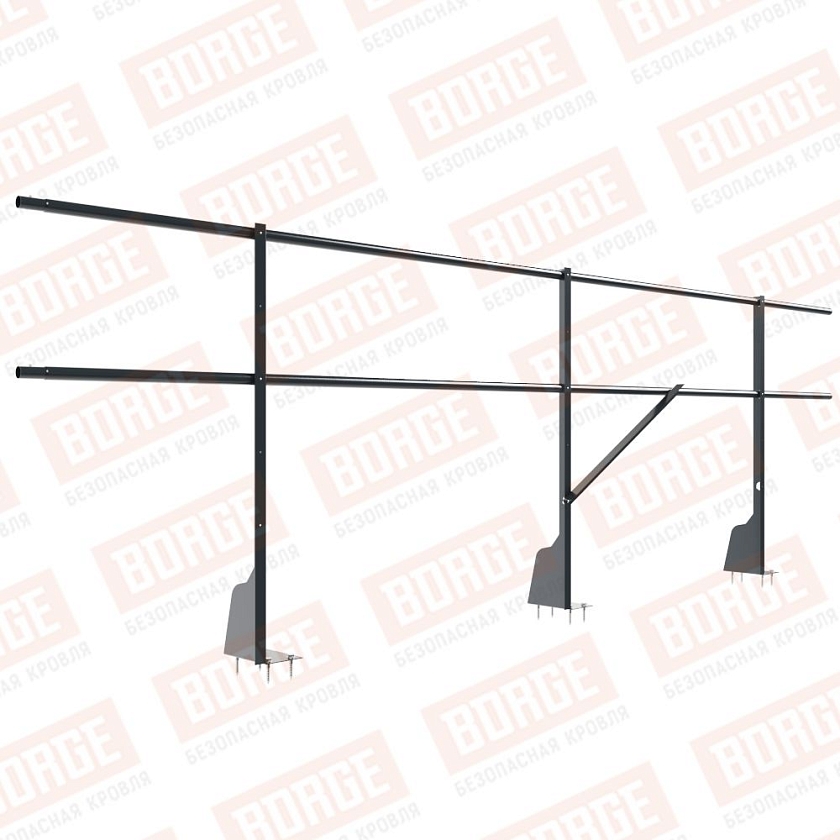 Ограждение плоских кровель NewLine Н-90, 3м, верхнее крепление, антрацитово-серый (RAL 7016)