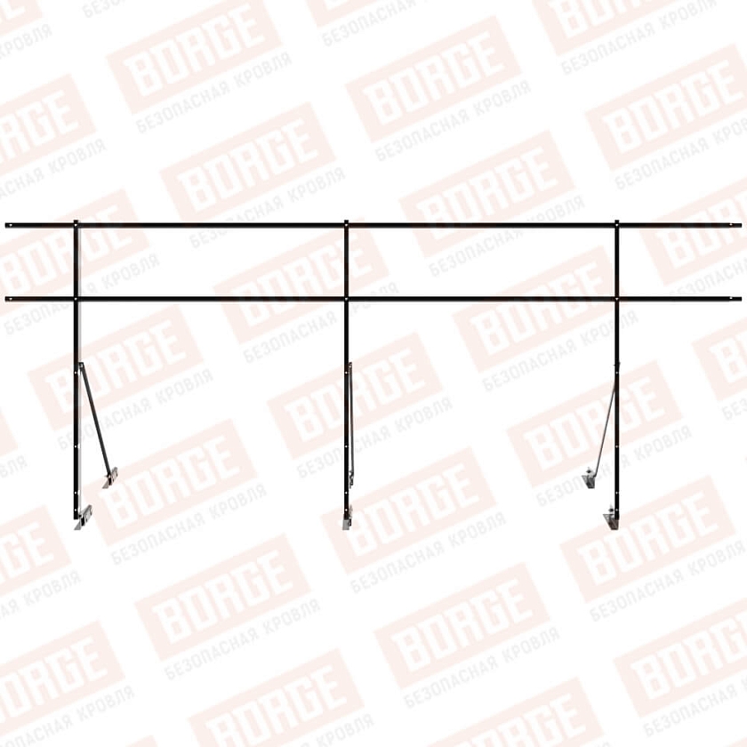 Ограждение декоративное NewLine H-120см, 3м, для фальцевой кровли, чёрный (RAL 9005)