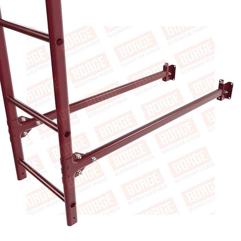 Комплект лестница фасадная BORGE (нижняя секция), 1,8м, красное вино (RAL 3005)