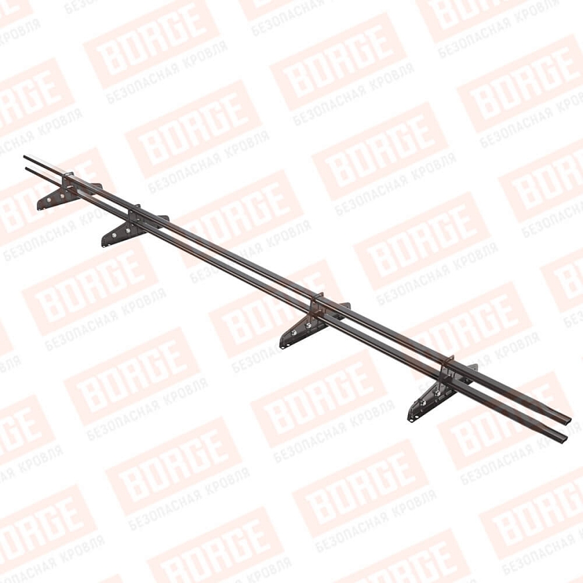 Снегозадержатель трубчатый Русский Рубеж 20х40мм, 3м, 4 опоры, для фальц. кровли, окрашенный (NL-805)