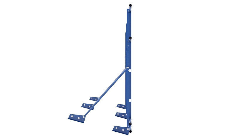 Ограждение кровельное NewLine H-120см, 3м, для фальц. кров., сигнально-синий (RAL 5005), с двумя доп. трубами