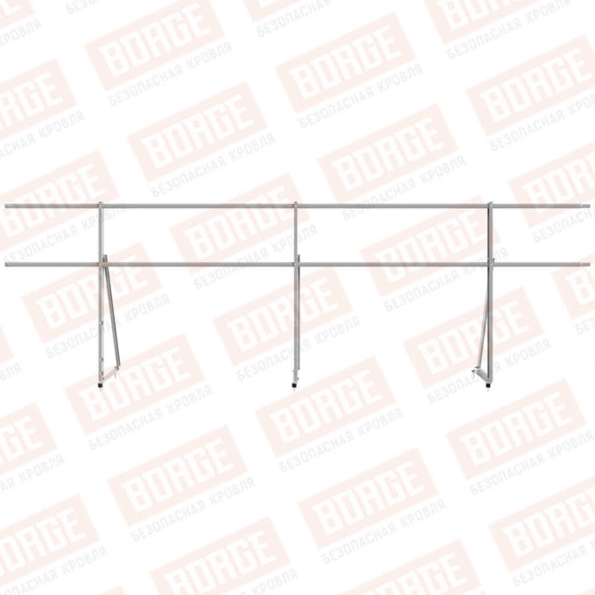 Ограждение кровельное Русский Рубеж H-90см, 3м, сигнально-серый (RAL 7004)