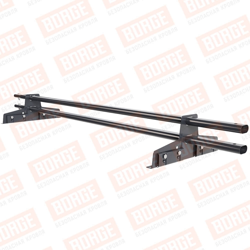 Снегозадержатель трубчатый Русский Рубеж 25х45мм, 1,5м, 2 опоры, для фальц. кров., серый графит (RAL 7024)