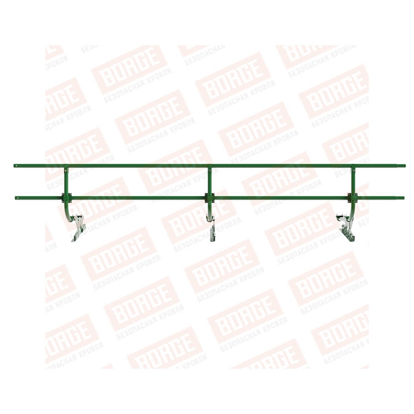Ограждение кровельное BORGE H-60см, 3м, для фальцевой кровли, лиственно-зеленый (RAL 6002)