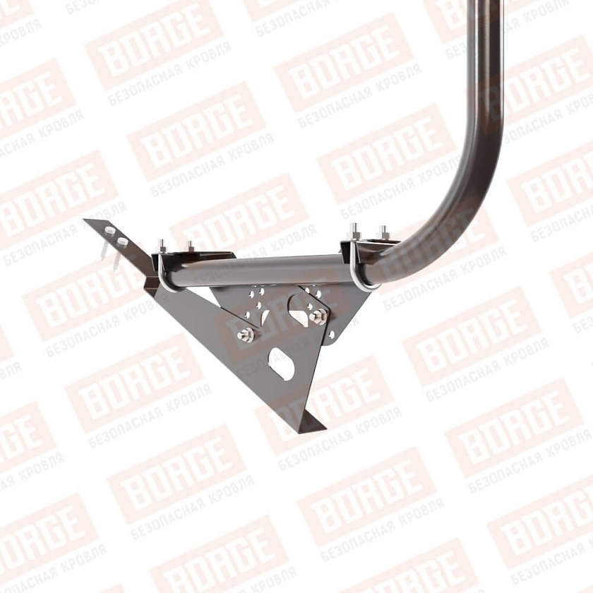 Ограждение кровельное BORGE H-120см, 3м, для композитной черепицы, серо-коричневый (RR 32)