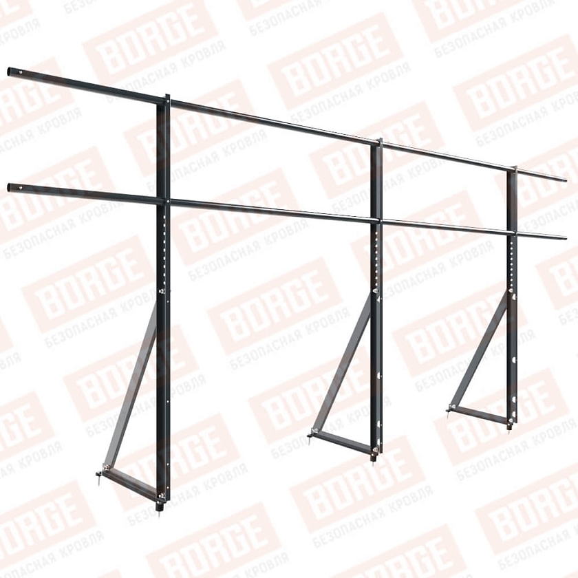 Ограждение кровельное Русский Рубеж H-120см, 3м, антрацитово-серый (RAL 7016)