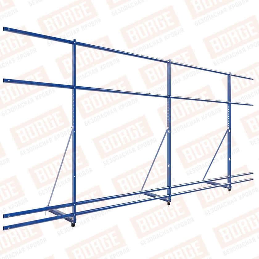 Ограждение декоративное NewLine H-120см, 3м, сигнально-синий (RAL 5005), с двумя доп. трубами