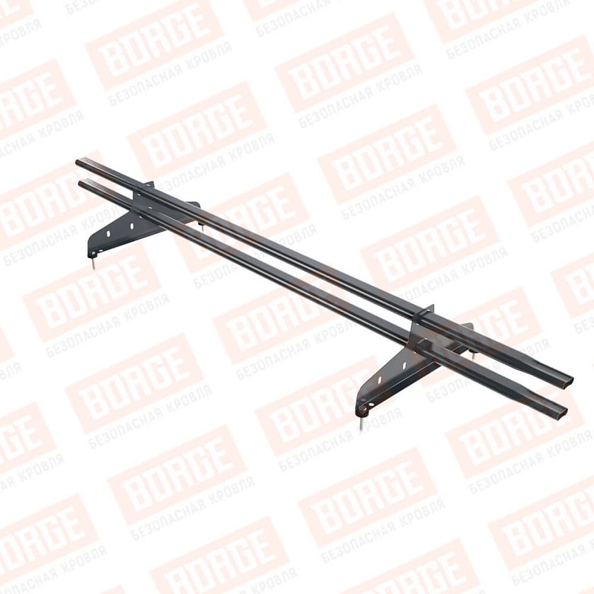 Снегозадержатель трубчатый NewLine 1,5м, 20x40мм, 2 опоры, антрацитово-серый (RAL 7016)