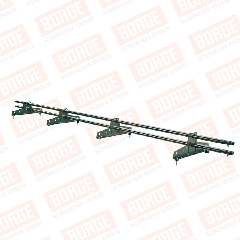 Снегозадержатель трубчатый BORGE 3м, 4 опоры, зеленый мох (RAL 6005)