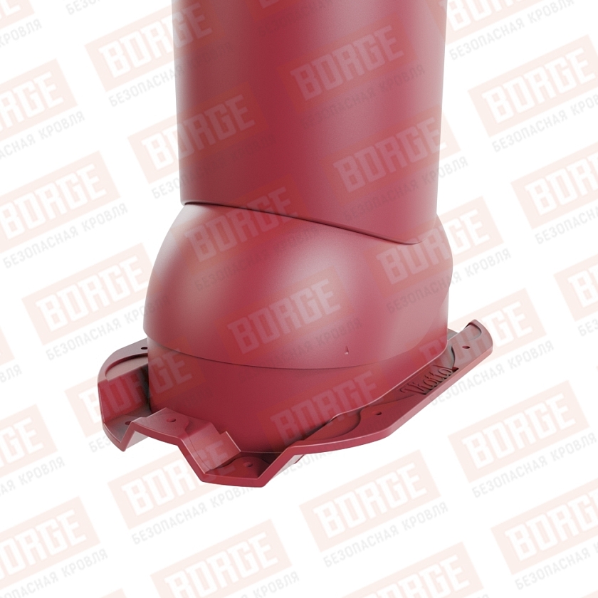 Труба вентиляционная Viotto, для профнастила С21, d-125мм, утепленная, красное вино (RAL 3005)