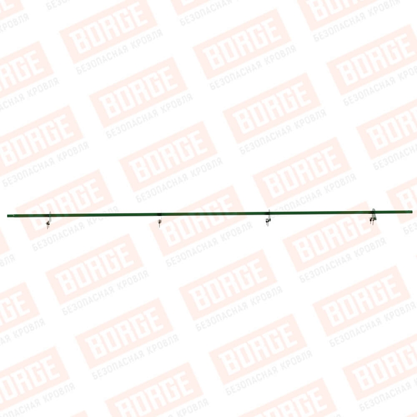 Снегозадержатель однотрубчатый NewLine 3м, D-25мм, 4 опоры, лиственно-зеленый (RAL 6002)