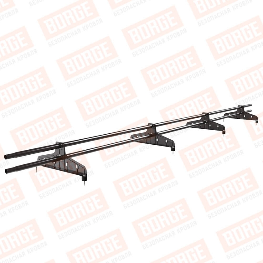 Снегозадержатель трубчатый Русский Рубеж D-25мм, 3м, 4 опоры, серо-коричневый (RR 32)