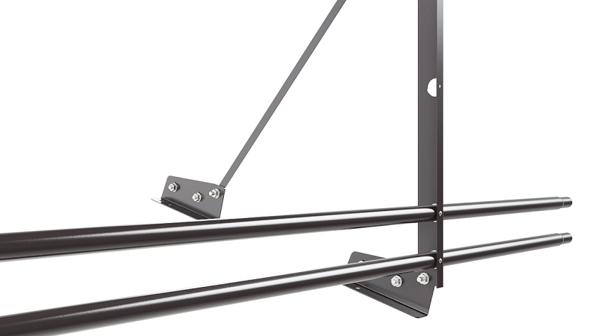 Ограждение кровельное NewLine H-90см, 3м, для фальц. кров., серо-коричневый (RAL 8019), с двумя доп. трубами