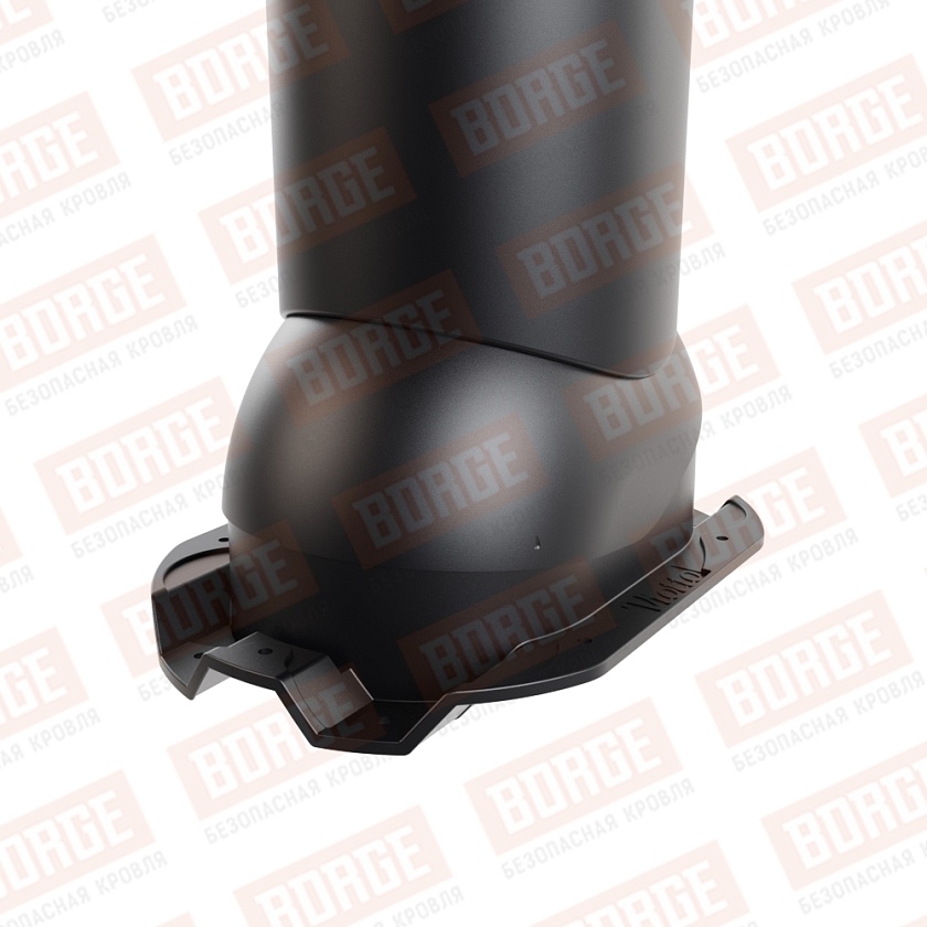 Труба вентиляционная Viotto, для профнастила С21, d-125мм, утепленная, чёрный (RAL 9005)