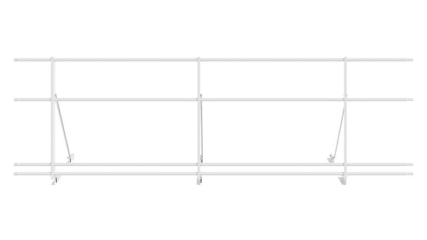 Ограждение кровельное NewLine H-90см, 3м, для фальц. кров., сигнально-белый (RAL 9003), с двумя доп. трубами