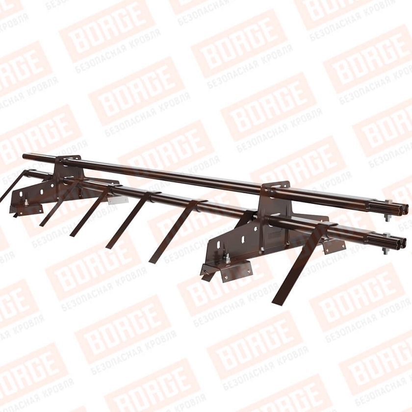 Снегозадержатель трубчатый BORGE 1,5м, 2 опоры, для профнастила Н-60, Н-75, окрашенный (NL-805)