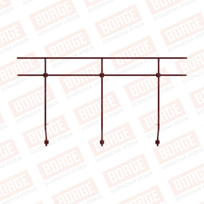 Ограждение парапетное BORGE H-120см, 3м, красное вино (RAL 3005)