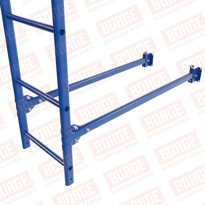 Комплект лестница фасадная BORGE (верхняя секция), 1,8м, сигнально-синий (RAL 5005)