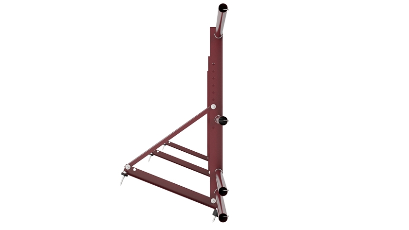 Ограждение кровельное NewLine H-60см, 3м, красное вино (RAL 3005), с двумя доп. трубами