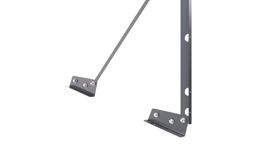 Ограждение кровельное NewLine H-90см, 3м, для фальцевой кровли, серый графит (RAL 7024)