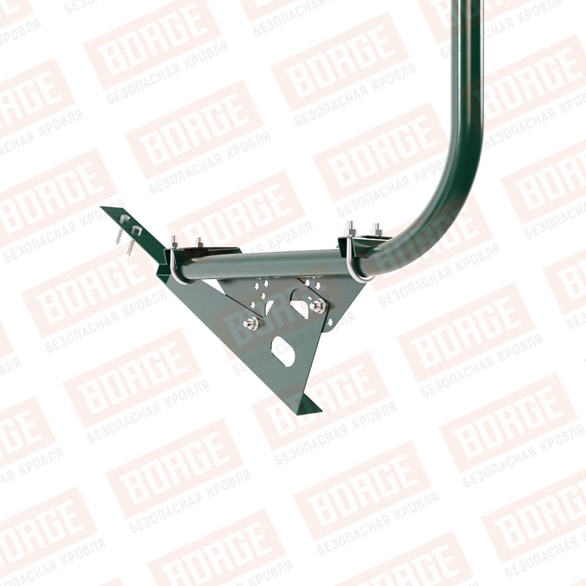 Ограждение кровельное BORGE H-90см, 3м, для композитной черепицы, зеленый мох (RAL 6005)