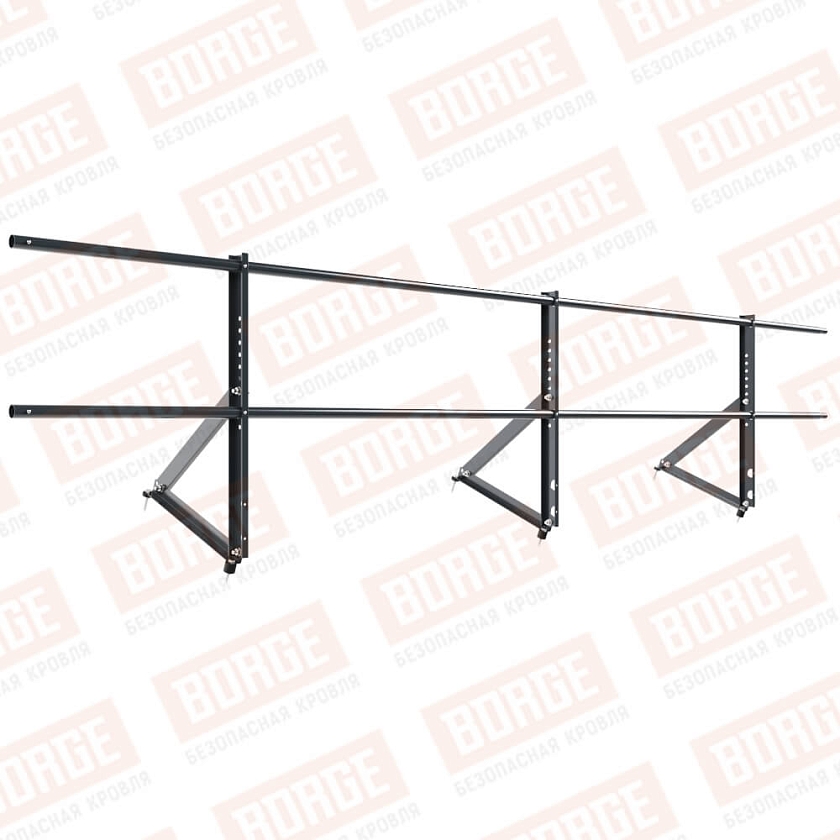 Ограждение кровельное Русский Рубеж H-60см, 3м, антрацитово-серый (RAL 7016)