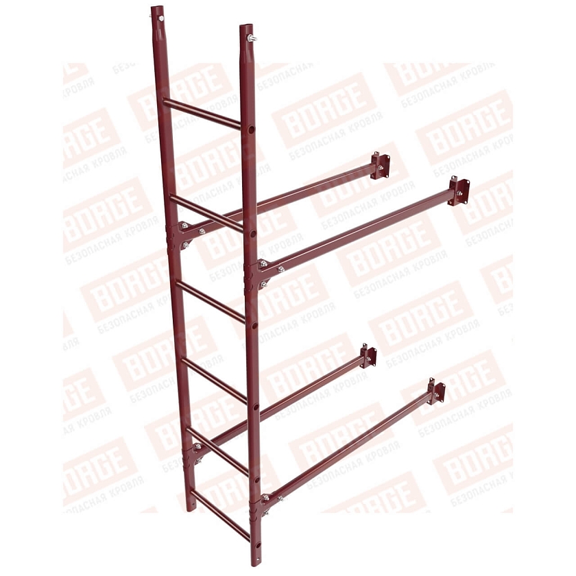 Комплект лестница фасадная BORGE (нижняя секция), 1,8м, красное вино (RAL 3005)