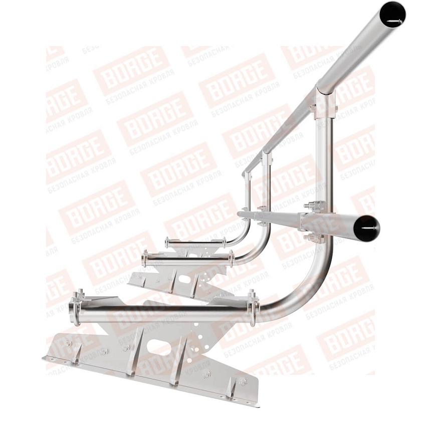 Ограждение кровельное BORGE H-60см, 3м, для фальцевой кровли, цинк
