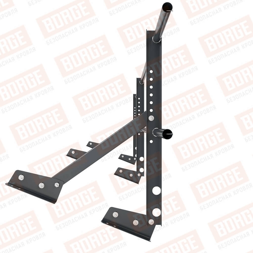 Ограждение кровельное Русский Рубеж H-60см, 3м, для фальцевой кровли, антрацитово-серый (RAL 7016)