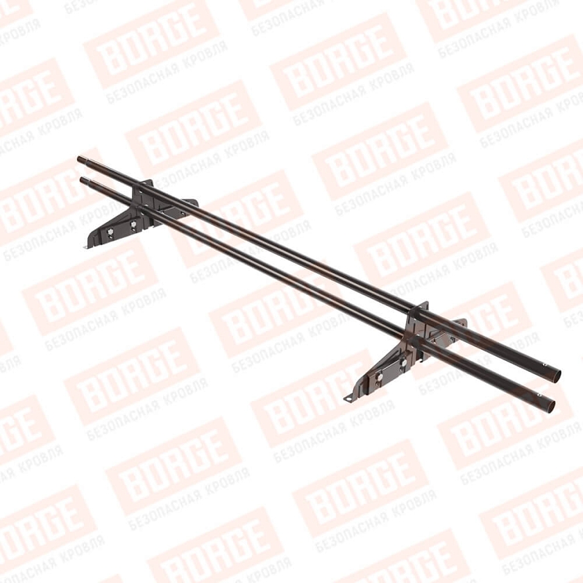 Снегозадержатель трубчатый Русский Рубеж D-25мм, 1,5м, 2 опоры, для фальц. кров., окрашенный (NL-805)