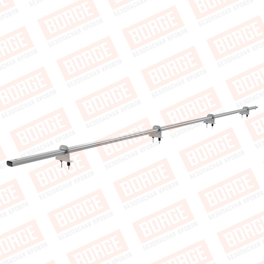 Снегозадержатель однотрубчатый BORGE 3м, 4 опоры, сигнально-серый (RAL 7004)