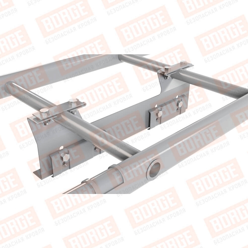 Комплект лестница кровельная BORGE 2,7м, для фальцевой кровли, сигнально-серый (RAL 7004)