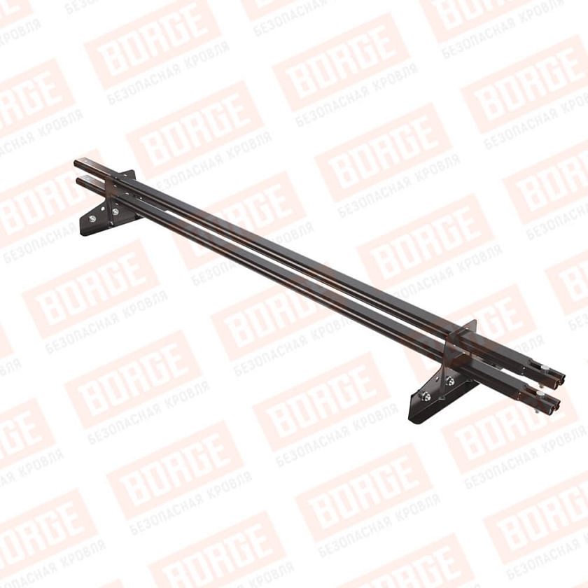 Снегозадержатель трубчатый BORGE 1,5м, 2 опоры, для фальцевой кровли, серо-коричневый (RR 32)