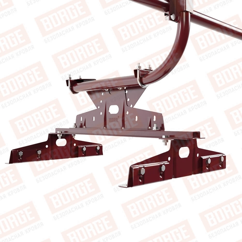 Ограждение кровельное BORGE H-60см, 3м, для параллельного фальца, красное вино (RAL 3005)