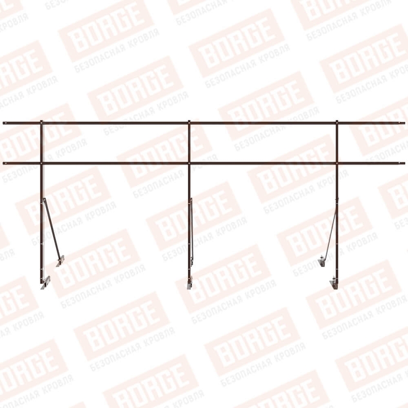 Ограждение декоративное NewLine H-120см, 3м, для фальцевой кровли, коричневый шоколад (RAL 8017)