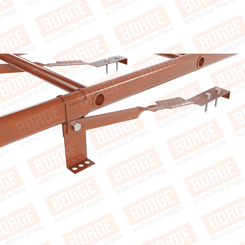 Комплект лестница кровельная BORGE 1,8м, для штучной черепицы, терракотовый (RAL 8004)