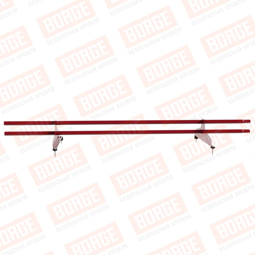 Снегозадержатель трубчатый NewLine 1,5м, D-25мм, 2 опоры, рубиново-красный (RAL 3003)