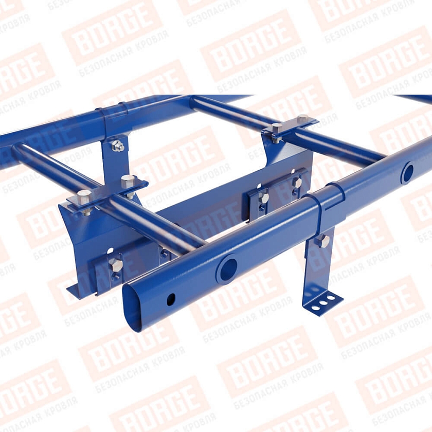 Комплект лестница кровельная BORGE 1,8м, для фальцевой кровли, сигнально-синий (RAL 5005)