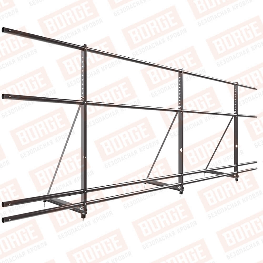 Ограждение декоративное NewLine H-90см, 3м, окрашенный (NL-805), с двумя доп. трубами