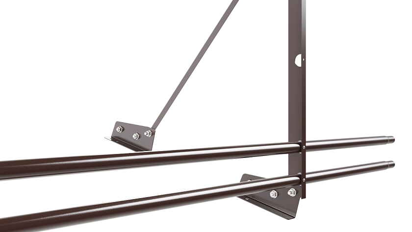 Ограждение кровельное NewLine H-90см, 3м, для фальц. кров., коричневый шоколад (RAL 8017), с двумя доп. трубами