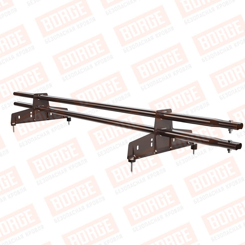 Снегозадержатель трубчатый Русский Рубеж 25х45мм, 1,5м, 2 опоры, окрашенный (NL-807)