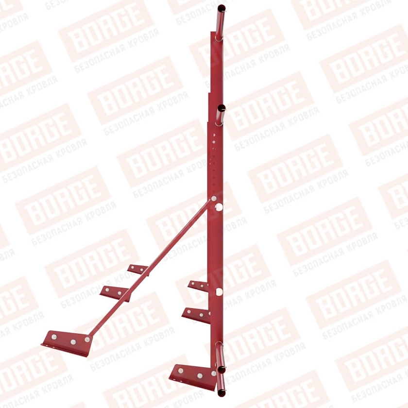 Ограждение декоративное NewLine H-120см, 3м, для фальц. кров., рубиново-красный (RAL 3003), с двумя доп. трубами