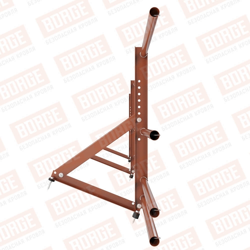 Ограждение кровельное Русский Рубеж H-60см, 3м, терракотовый (RAL 8004), с двумя доп. трубами