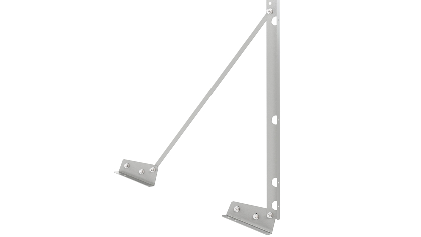 Ограждение кровельное NewLine H-120см, 3м, для фальцевой кровли, бело-алюминиевый (RAL 9006)