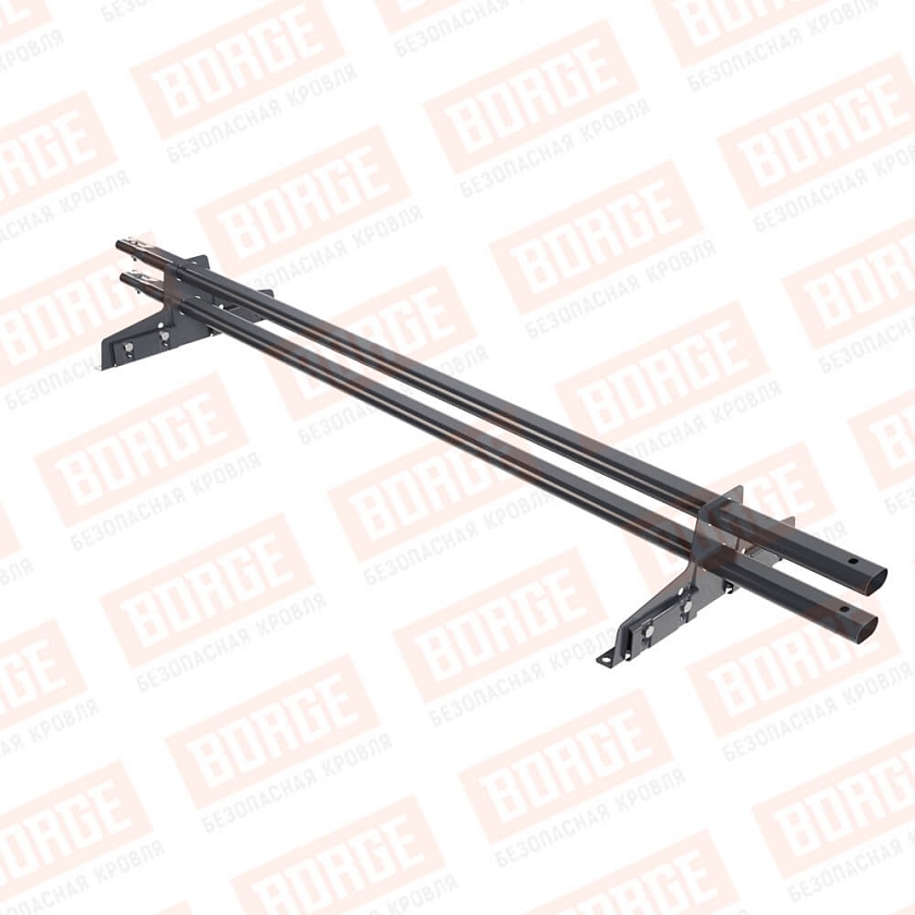 Снегозадержатель трубчатый Русский Рубеж 25х45мм, 1,5м, 2 опоры, для фальц. кров., серый графит (RAL 7024)