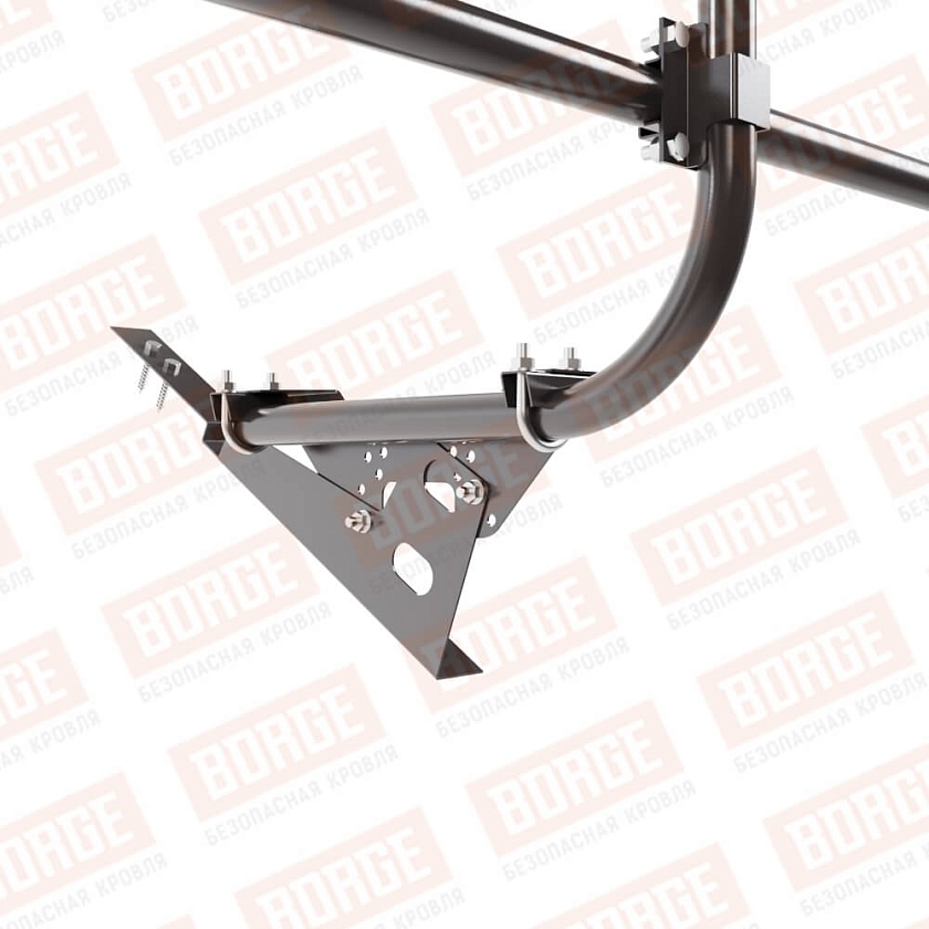 Ограждение кровельное BORGE H-60см, 3м, для композитной черепицы, серо-коричневый (RR 32)