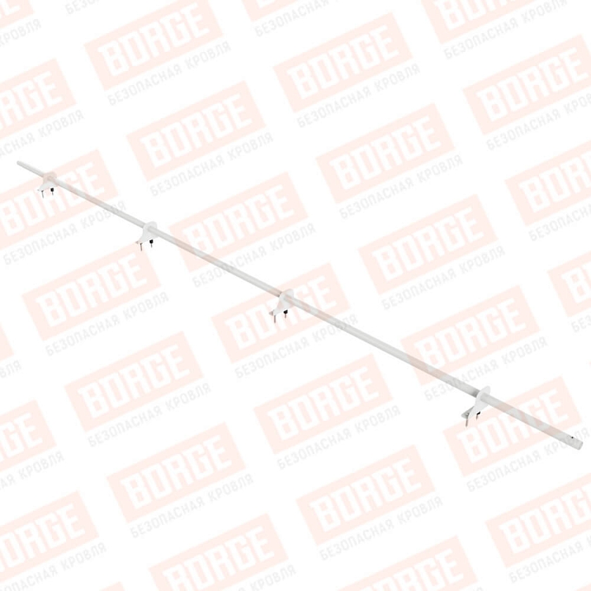 Снегозадержатель однотрубчатый NewLine 3м, D-25мм, 4 опоры, сигнально-белый (RAL 9003)