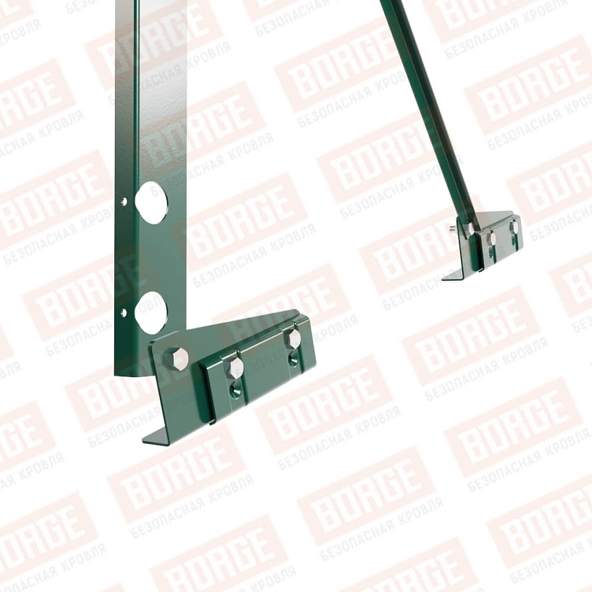 Ограждение декоративное NewLine H-120см, 3м, для фальцевой кровли, зеленый мох (RAL 6005)